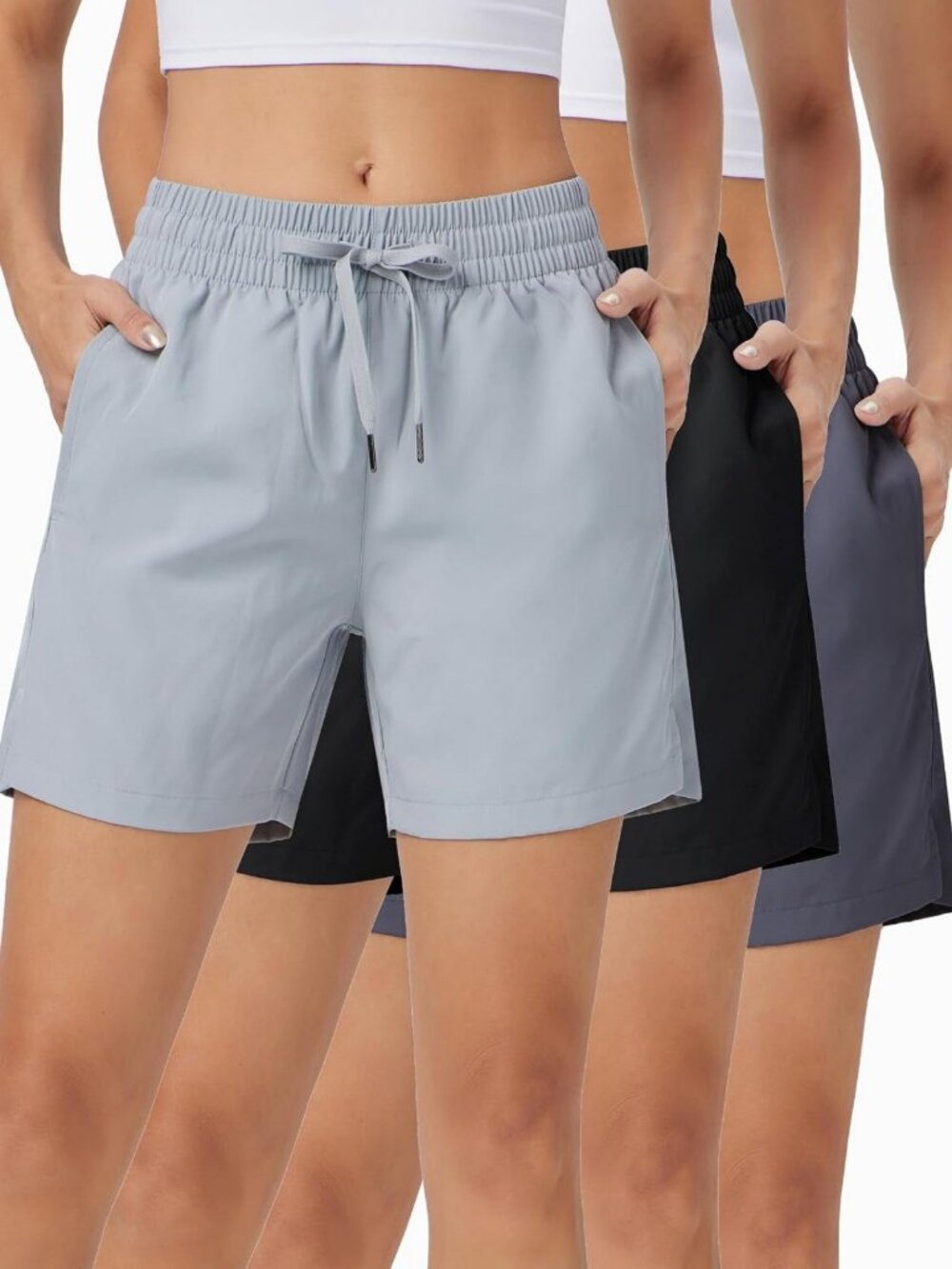 3 Pack Women's Athletic Shorts - Lightweight Quick Dry Running Gym Shorts with